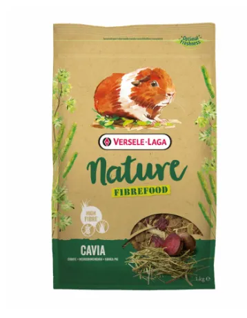 Versele-Laga Cavia Nature FIBREFOOD - Пълноценна храна за морски свинчета - възрастни, капризни и живеещи у дома, 1 кг.