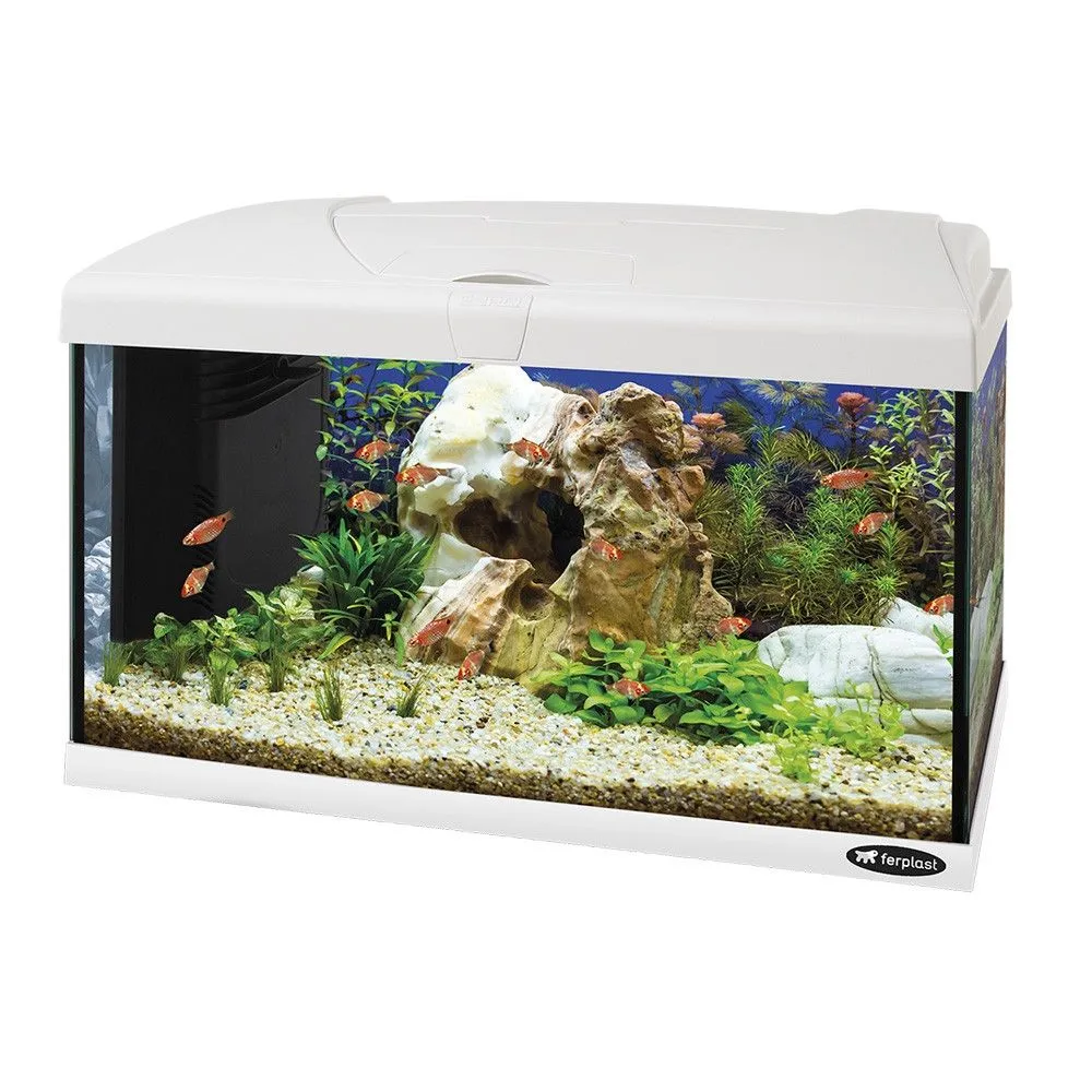 Ferplast Capri 60 LED Whtie - Пластмасов аквариум, оборудван с филтър и осветление, 60 литра, бял 1