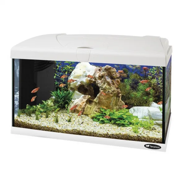 Ferplast Capri 60 LED Whtie - Пластмасов аквариум, оборудван с филтър и осветление, 60 литра, бял 1