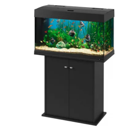 Ferplast Dubai 80 LED Black - Оборудван аквариум с филтър и осветление, 125 литра, дебело стъкло 6мм.,81x36x51см. черен 2