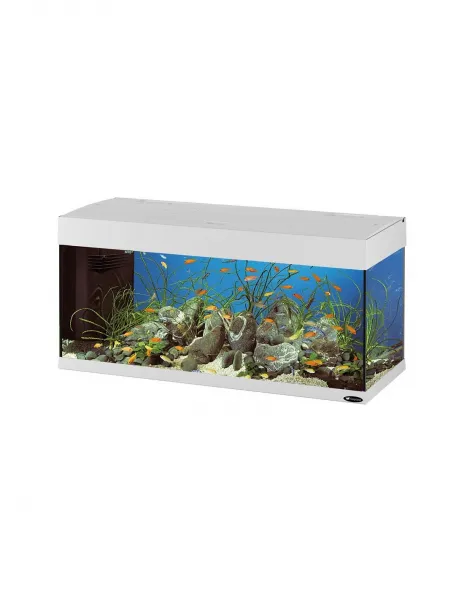 Ferplast DUBAI 100 LED – Оборудван аквариум 190 литра, стъклен с лампа, вътрешен филтър и таймер, 101 x 41 x h 53 см. бял 1