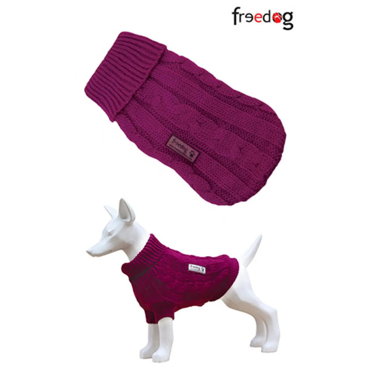 Freedog Nature Fucsia - Елегантен пуловер за кучета - цикламен, 15 см.