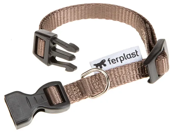 Ferplast Club Collar - Регулируем нашийник за кучета с пластмасова катарама, 30-44 см./ 15мм. - кафяв 2