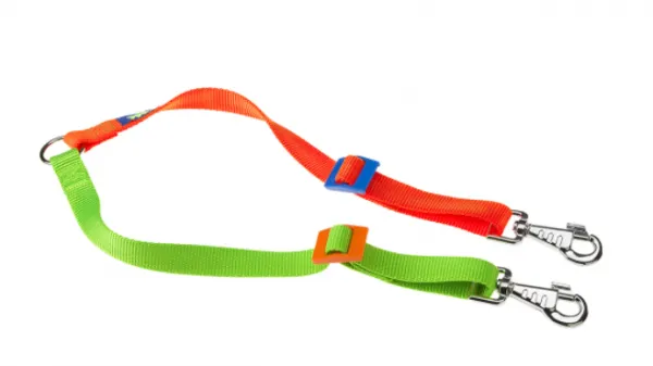 Ferplast Тwin Colors - Регулируем повод за две кучета,25-36 см/10 мм. зелено-оранжев