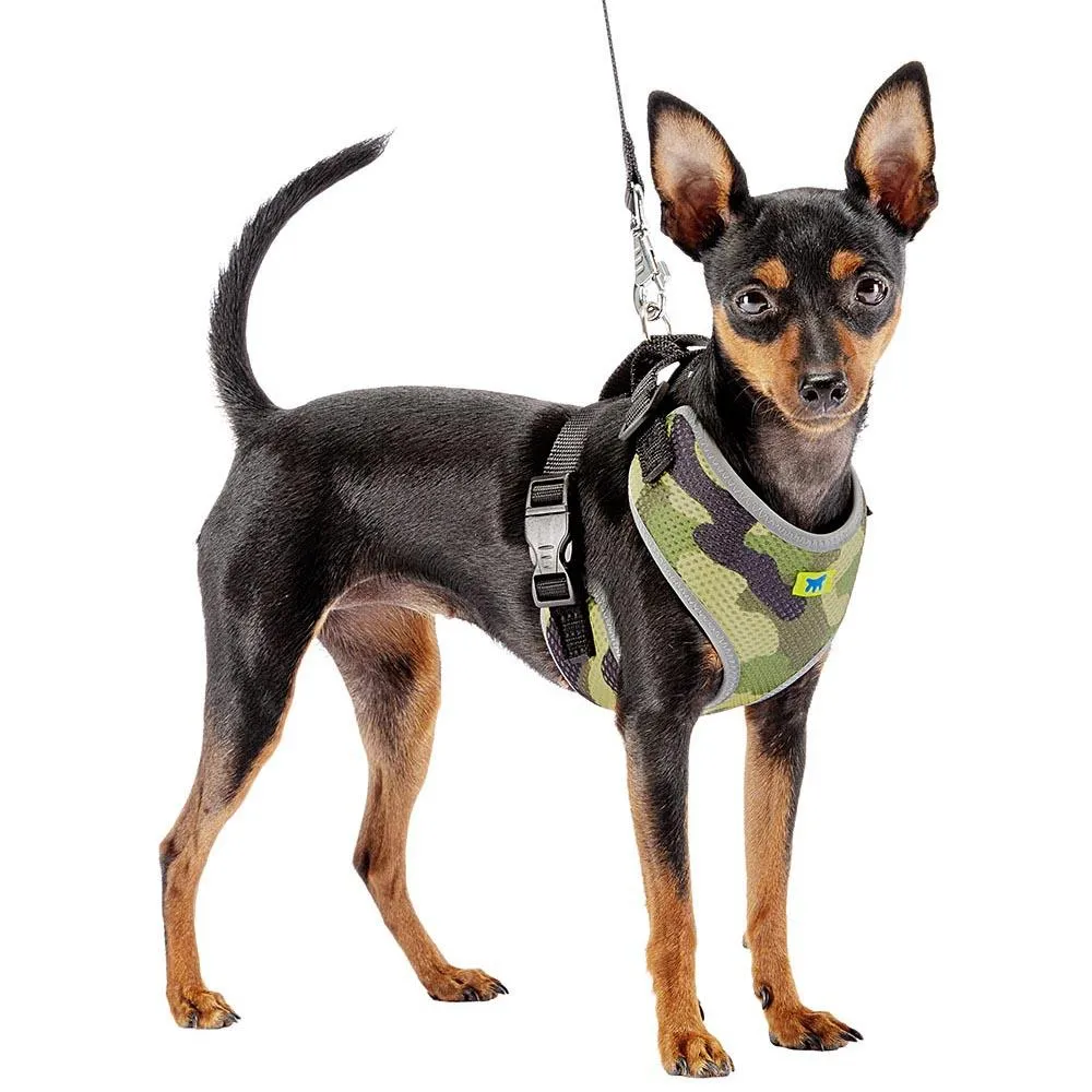 Ferplast - Nikita Fashion XXS - Нагръдник за кучета с подплата и отразяващи шевове, вратна обиколка 15-22 см и гръдна 22-33 см. сив камуфлаж 2