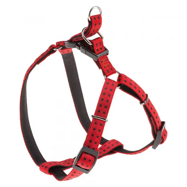 Ferplast Cricket Harness XL- Двупластов с мека подплата регулируем нагръдник за кучета с гръдна обиколка от 64.5 до 93.5 см.- червен