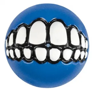 Rogz Grinz Ball S- Кучешка играчка гумена топка с отвор за лакомства 4,9 см. синя