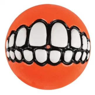 Rogz Grinz Ball S- Кучешка играчка гумена топка с отвор за лакомства 4,9 см. оранжева