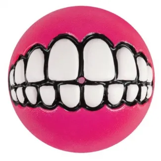 Rogz Grinz Ball S- Кучешка играчка гумена топка с отвор за лакомства 4,9 см. розова