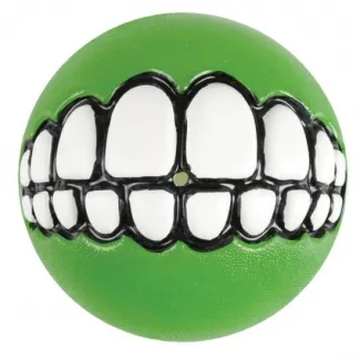 Rogz Grinz Ball M - Кучешка играчка гумена топка с отвор за лакомства 6,4 см. зелена