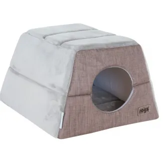 Rogz Cuddle Igloo - Сгъваема къщичка тип иглу и легло за котки, 41 см/41см/30 см. кафяво 1