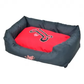 Rogz Red Bone Large - Комфортно легло за кучета, 88/55/26 см. червено-черно