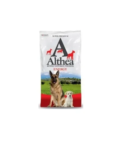 Althea Energy Dog - Пълноценна храна за кучета с високи енергийни нужди с агнешко, говеждо, пилешко и сьомга, 15 кг.
