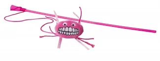 Rogz Flossy - Котешка забавна играчка тип въдичка с пълнеж от катнип за стимулиране на играта, розова
