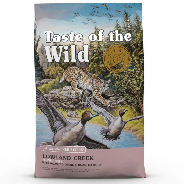 Diamond Taste Of The Wild Lowland Creek Feline Recipe With RoastedDuck - Пълноценна суха храна за котки с печено пъдпъдъче и патешко месо,6,6кг.