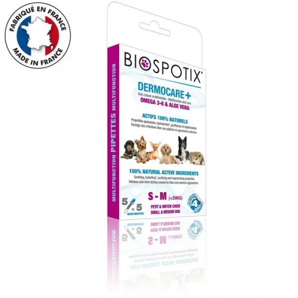 Biogance Dermocare+ Dog Pipettes - Успокояващи и овлажняващи пипети за кучета красива кожа и козина, 5 броя