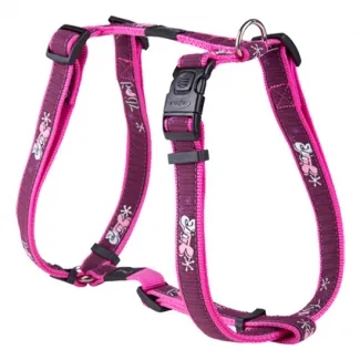 Rogz Fancy Dress Harness Pink Love S - Регулируем нагръдник за кучета, вратна обиколка от 20 до 34 см и гръдна от 23 до 37 см. розов