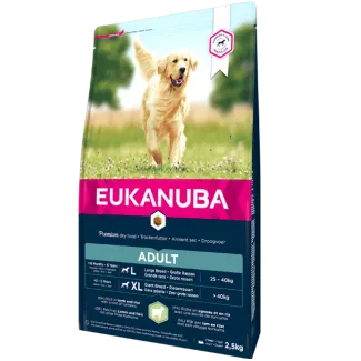 Eukanuba Dog Adult Large Breed Lamb - Пълноценна суха храна за израснали кучета от големи породи с агнешко меси и ориз, 18 кг.