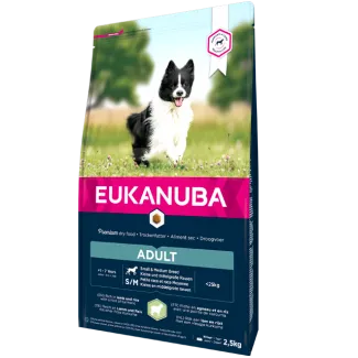 Eukanuba Dog Adult Small Breed Lamb - Пълноценна суха храна за израснали кучета от малки породи с агнешко меси и ориз, 18 кг.