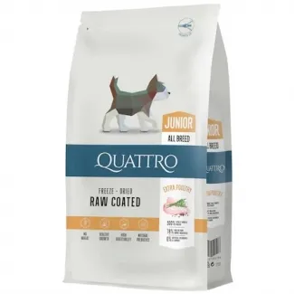 Quattro Junior All Breed - Пълноценна суха храна за подрастващи кучета от 2 до 12 месеца с пилешко месо, 7 кг.
