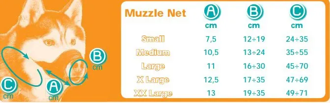 Ferplast - Muzzle Net Large - Регулируем намордник за кучета, A: 45÷70 см. - B: 16÷30 см - C: 11 см.- C: 10,5 см. - черен 2