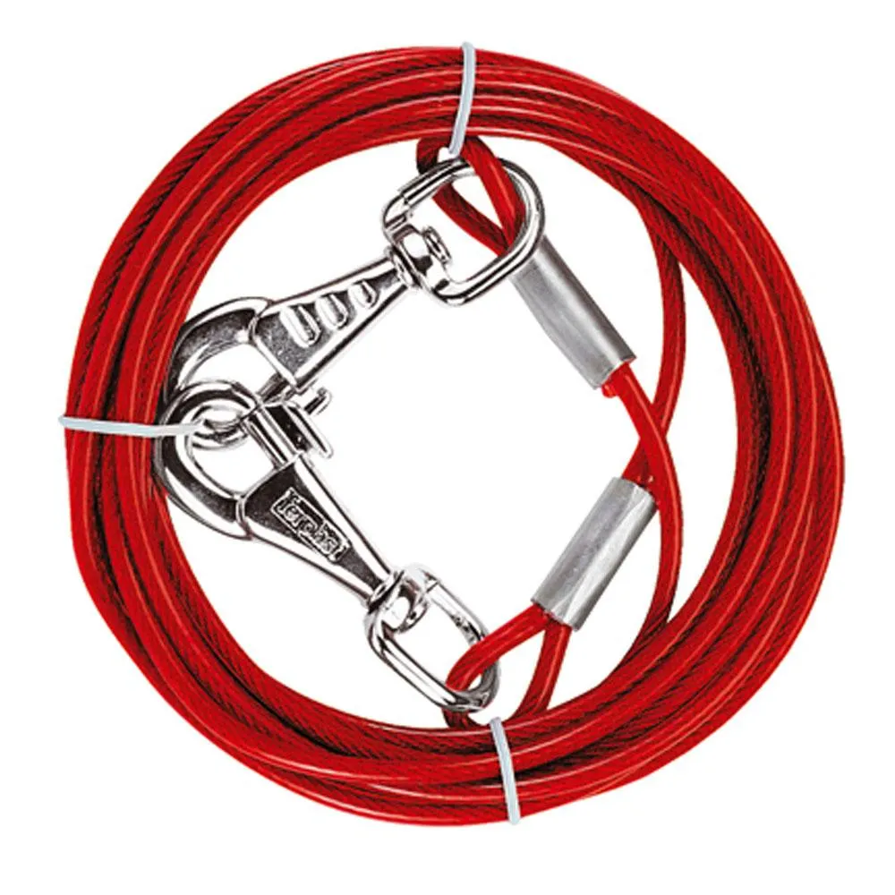Ferplast Cable Pa - Стоманено въже с пластмасово покритие подходящо за открито за повече свобода на движение, 450 см.