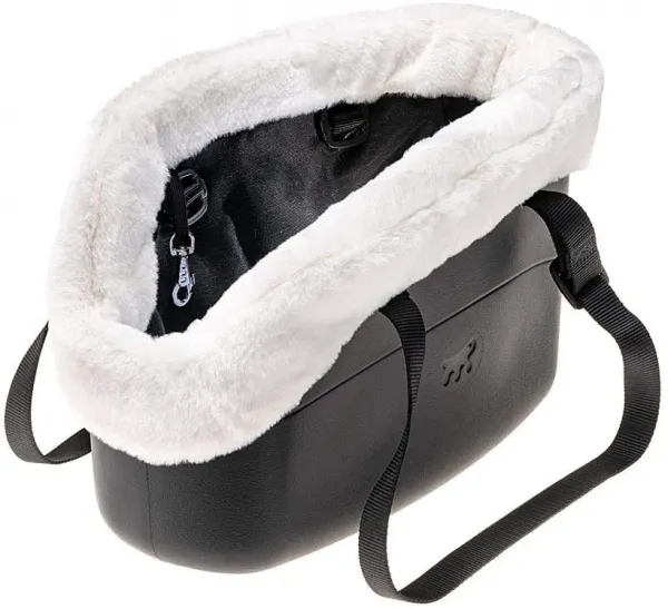Ferplast With Me - Луксозна водоустойчива транспортна чанта с мека подплата за кучета до 8 кг. 21,5 x 43,5 x h 27 см. - черна