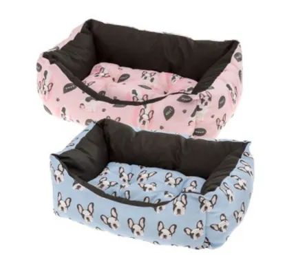 Ferplast Coccolo - Комфортно легло за кучета и котки с възглавница, 55/45/20 см. - розово/синьо