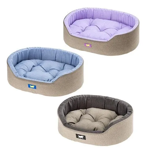 Ferplast Dandy Oran - Памучно овално легло за кучета и котки с подвижна възглавница, 45 х 35 х 13 см./три модела