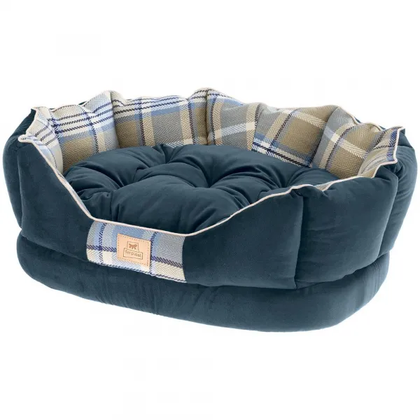 Ferplast Charles - Елегантно легло за кучета и котки с двустранна възглавница, 45 x 35 x h 17 см.- синьо