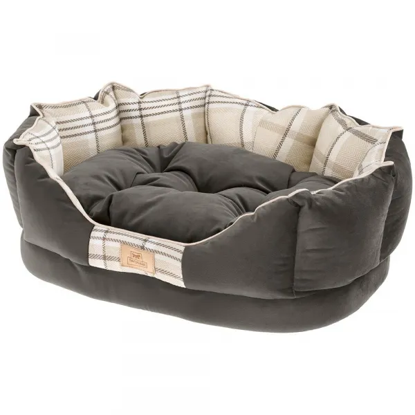 Ferplast Charles - Елегантно легло за кучета с двустранна възглавница, 68 x 47 x h 25 см.- кафяво