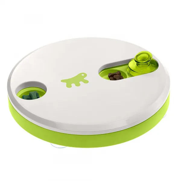 Ferplast Duo - Интерактивна играчка за кучета и котки с пространство за суха храна, Ø 24,5 x 5,8 см.