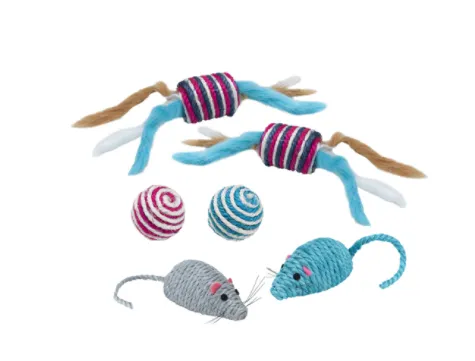 Ferplast - Sisal toy - Играчки за котки от сизал ,мишка , топче и паяк , 1 брой
