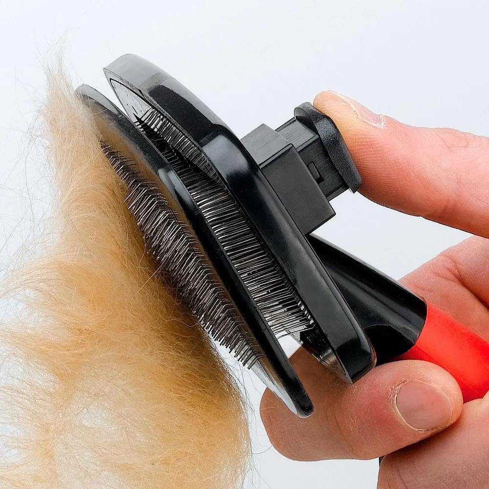 Ferplast Dog slicker brush - Четка с бутон за отстраняване на косми за кучета, 12,5 x h 19 см. 2