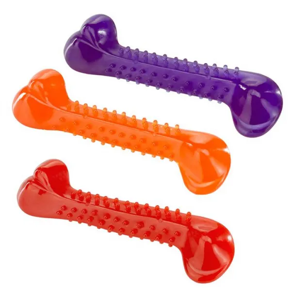 Ferplast Dog toy - Кучешка играчка за дъвчене  - гумен кокал,14.5 см./три цвята/
