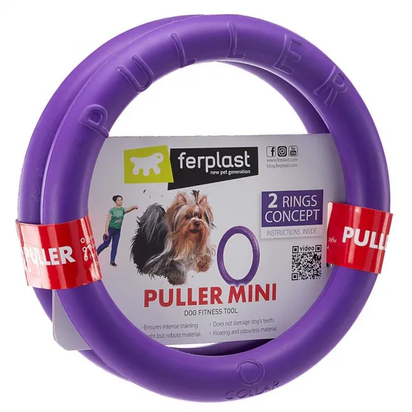 Ferplast Puller Mini - Забавна интерактивна кучешка играчка за хвърляне и дъвчене - два броя ринга, Ø 18 x 4,7 см. 1