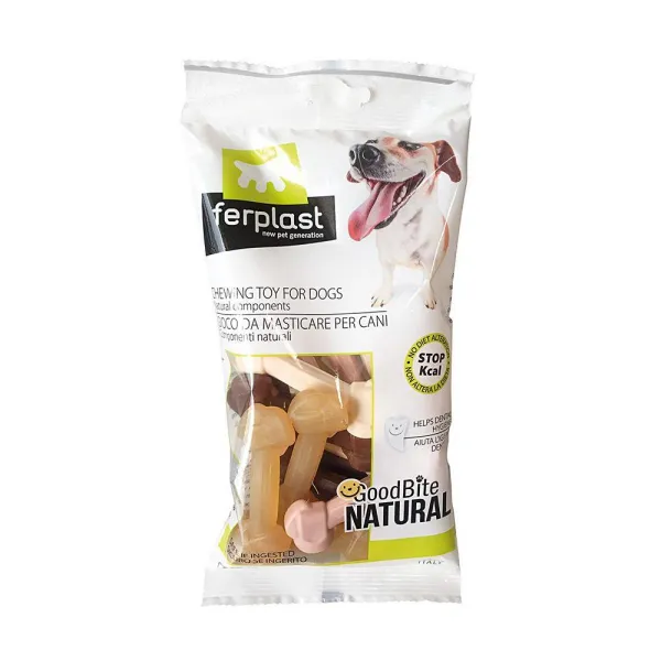 Ferplast Natural Bone Bag XS - Лакомство за кучета под формата на кокалчета с различни аромати, 16 х 15 гр. х 26 см.