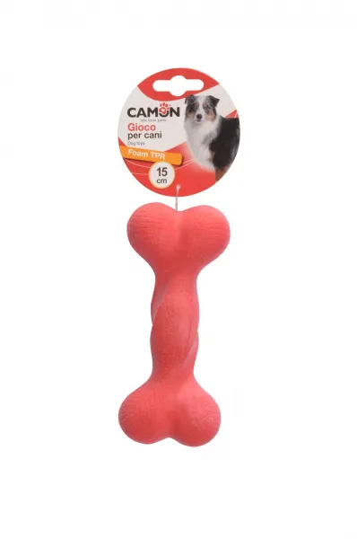 Camon Foam TPR dog bone - Кучешка  гумена играчка за дъвчене във формата на кокал, 15 см.