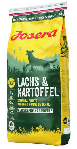 Josera Dog Lachs & kartoffel - Пълноценна храна за чувствителни кучета над 1г. без зърнени храни, със сьомга и картофи, 900 гр.