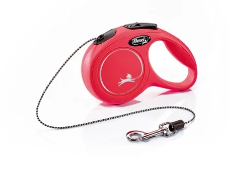 Flexi Classic Mini - Автоматичен повод за кучета 3 метра въже, до 8 кг - цвят червен