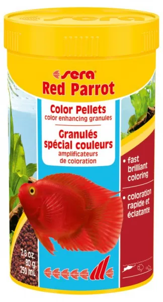 Sera Red Parrot - Пълноценна плаваща храна гранули за рибки червен папагал, 1000 мл.