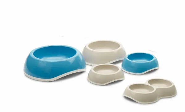 Savic Delice - Купа за храна и вода за котки със силиконов пръстен против приплъзване 300 мл. сива/синя