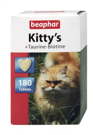 Beaphar Biotin и Taurin - Витамини за котки - вкусни сърца с биотин и таурин, 75 броя
