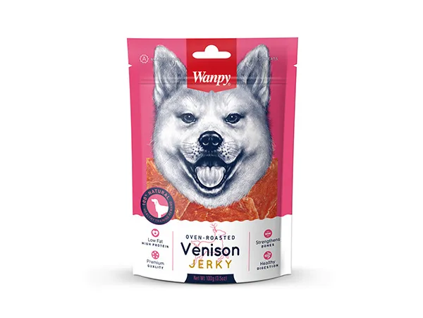 Wanpy Venison Jerky - Премиум клас лакомство за кучета с еленско филе, печено на фурна, 100 гр./2 пакета