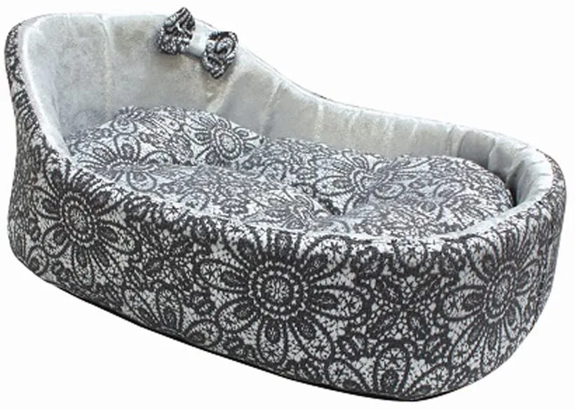 Croci Luxury - Меко и луксозно легло за кучета и котки с подплатена възглавница, 52x46x24 см.