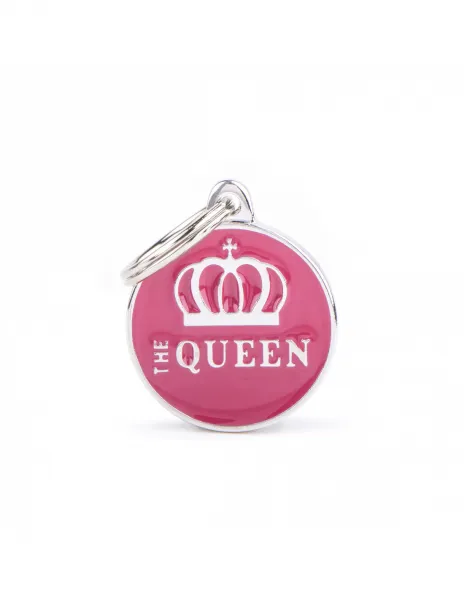 My Family Id Tag - Елегантен алуминиев кучешки адресник медальон с надпис The Queen