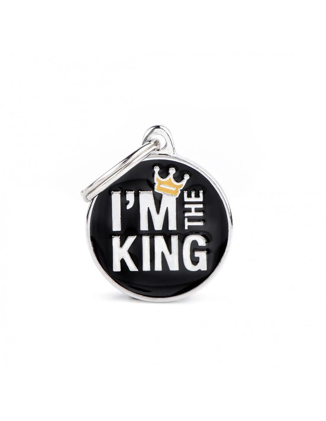 My Family Id Tag - Елегантен алуминиев кучешки адресник медальон с надпис I'm The King