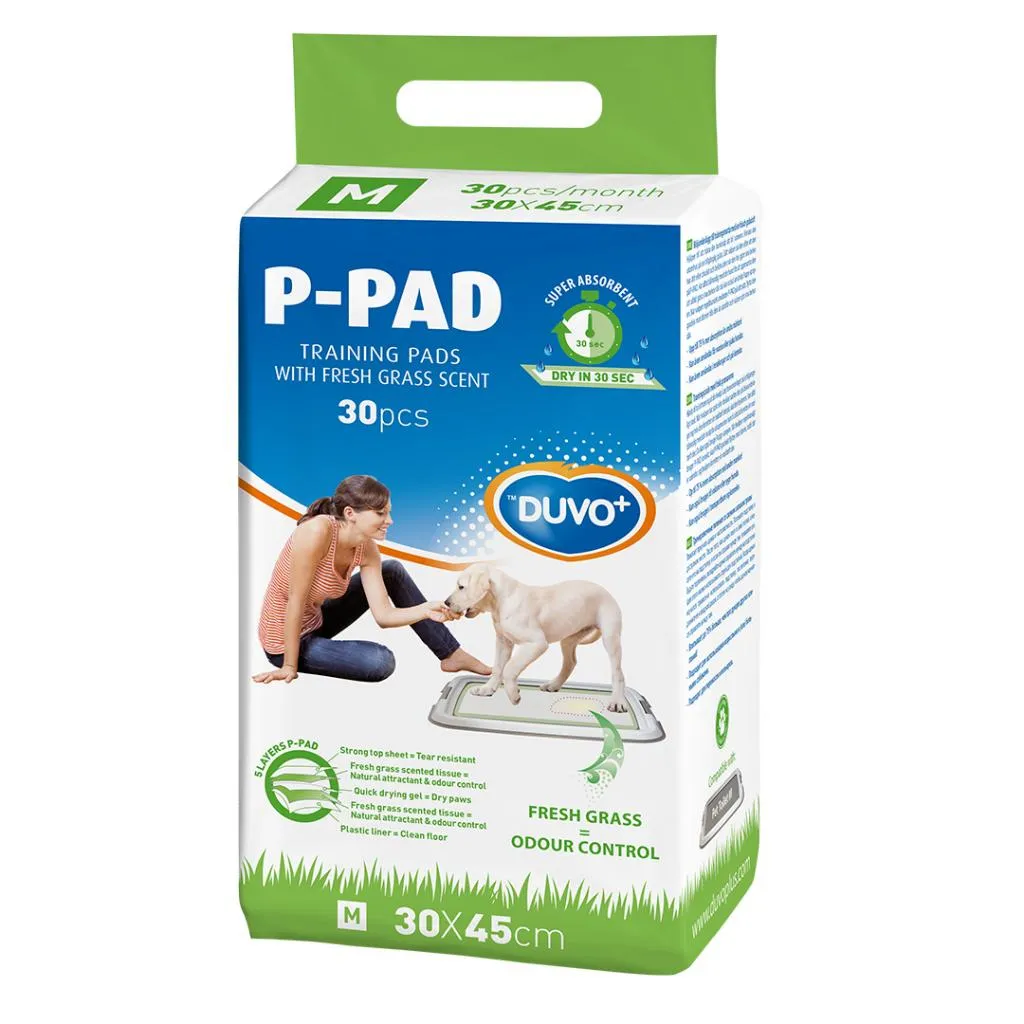 Duvo Plus P-PAD Fresh Grass Medium - Високо абсорбиращи памперс подложки за кучета, 30/45 см. - 30 броя 2