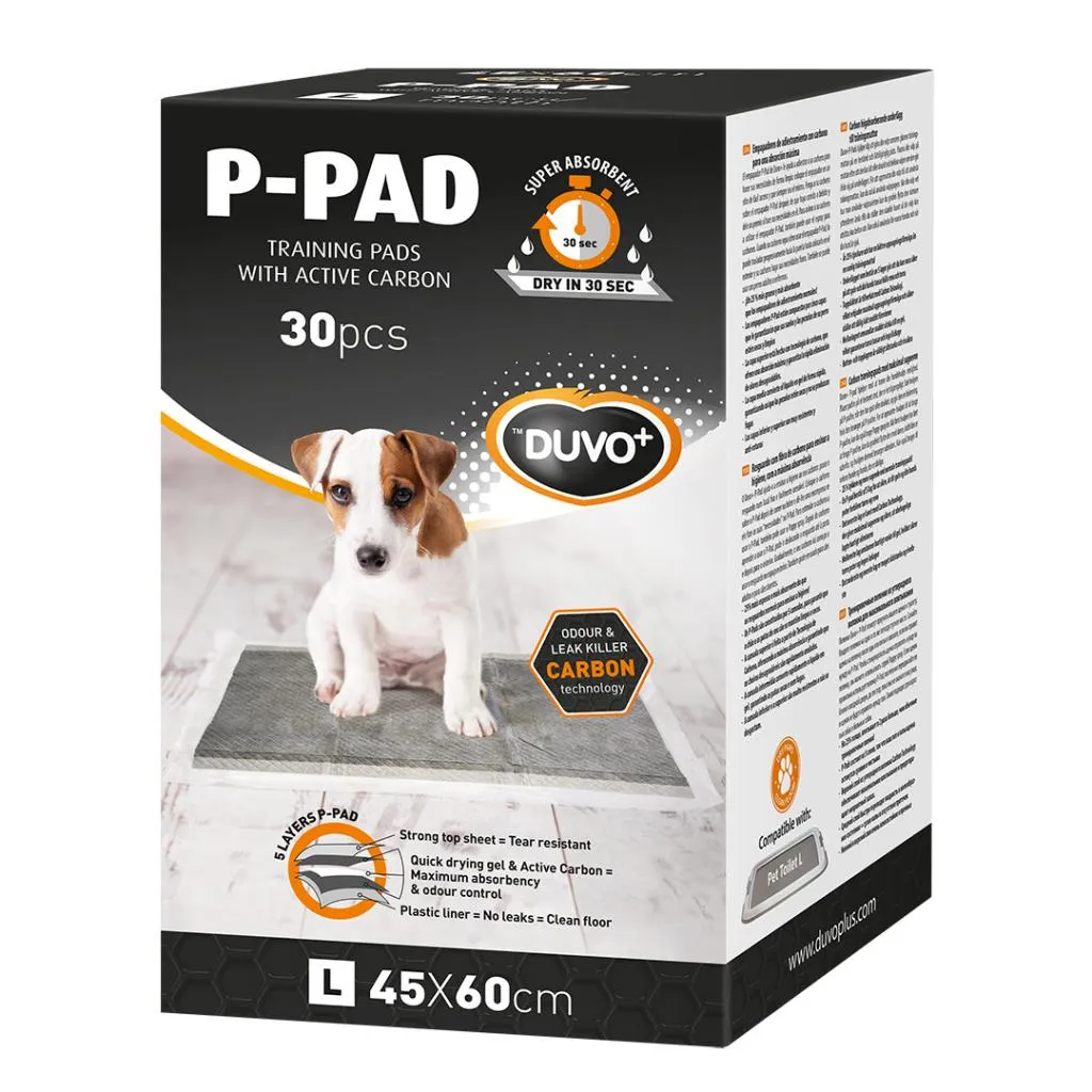 Duvo Plus P-PAD Carbon large- Високо абсорбиращ памперс подложка за кучета ,45/60 см - 30 броя 2