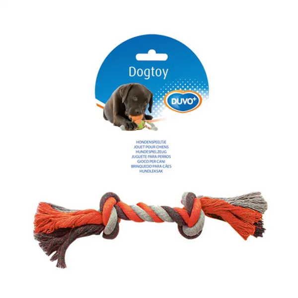 Duvo Plus Knotted Cotton Rope - Кучешка играчка за дъвчене и дърпане - въже с два възела, 45 см.